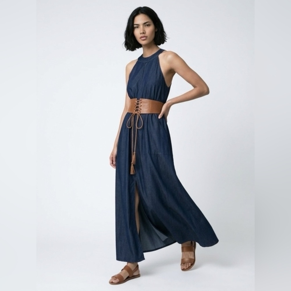 NYC, NEW, Denim Halter Neck  Dress